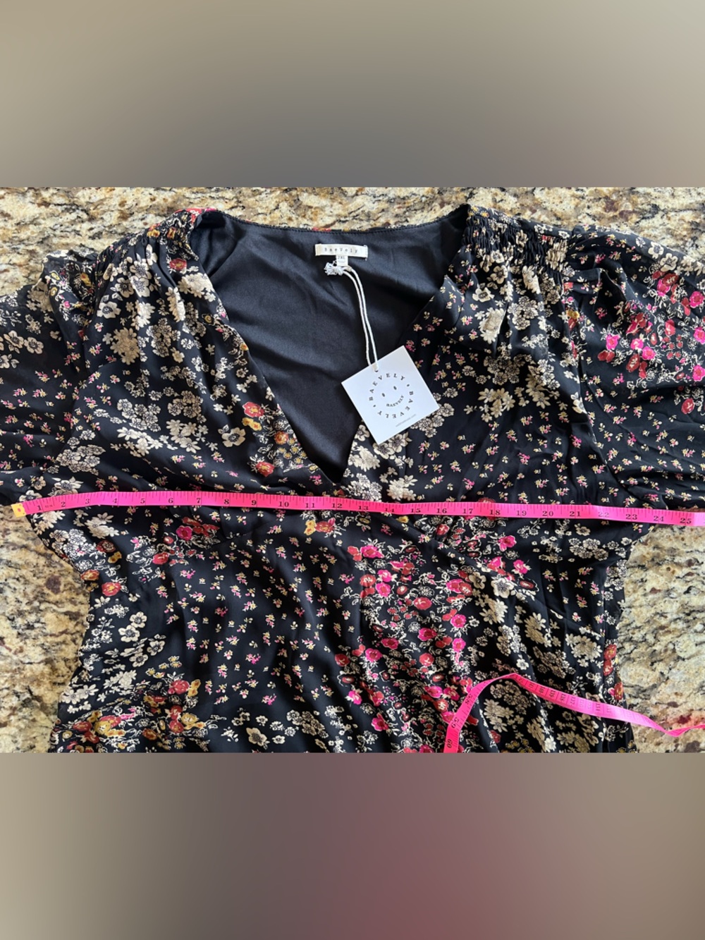 NWT Black Floral Chiffon V-Neck Long Sleeve Maxi Dress - Picture 10 of 14